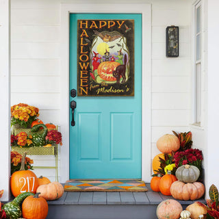 Happy Halloween, Witches and Black Cat - Wood & Metal Wall Art Wood & Metal Wall Art Meissenburg Designs