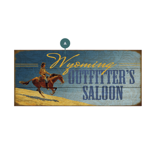 Golden Ride Outfitter's Saloon - Wood & Metal Wall Art Wood & Metal Wall Art Meissenburg Designs Wood 16" x 7"