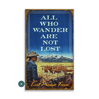 All Who Wander Are Not Lost - Wood & Metal Wall Art Wood & Metal Wall Art Meissenburg Designs Wood 8" x 14"
