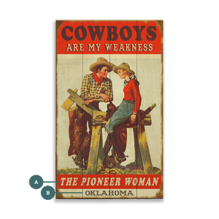 Cowboys are My Weakness - Wood & Metal Wall Art Wood & Metal Wall Art Curtis Publishing Wood 8" x 14"