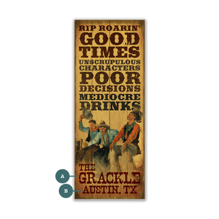 Rip Roarin' Good Times - Wood & Metal Wall Art Wood & Metal Wall Art Meissenburg Designs Wood 7" x 16"
