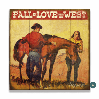 Fall In Love With the West - Wood & Metal Wall Art Wood & Metal Wall Art Meissenburg Designs Wood 10.5" x 10.5"
