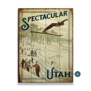 Spectacular Ski Jumper - Wood & Metal Wall Art Wood & Metal Wall Art Meissenburg Designs Wood 9" x 12"