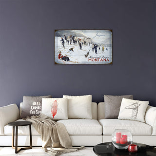 Joyous Skiing - Wood & Metal Wall Art Wood & Metal Wall Art Meissenburg Designs