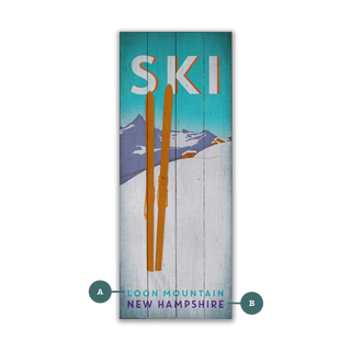 Pastel Skis in the Snow - Wood & Metal Wall Art Wood & Metal Wall Art Meissenburg Designs Wood 7" x 16"