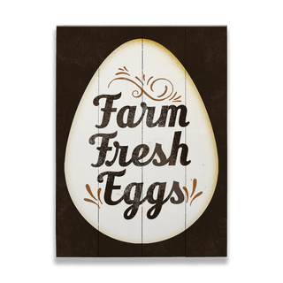 Farm Fresh Eggs - Wood & Metal Wall Art Wood & Metal Wall Art Meissenburg Designs Wood 9" x 12"