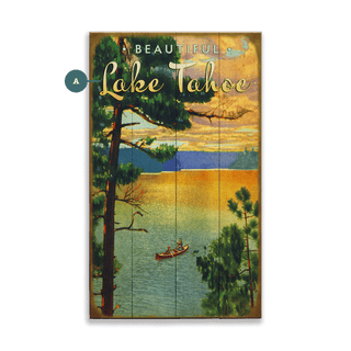 Beautiful Lake with Canoe - Wood & Metal Wall Art Wood & Metal Wall Art Meissenburg Designs Wood 8" x 14"