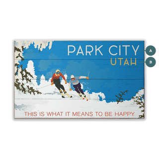 Chasing Happiness on the Mountain: Personalized - Wood & Metal Wall Art Wood & Metal Wall Art Meissenburg Designs Wood 14" x 8"