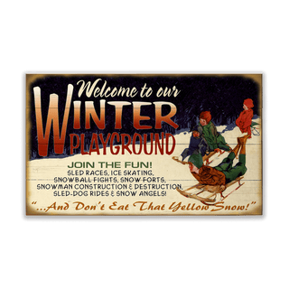 Yellow Snow: Generic - Wood & Metal Wall Art Wood & Metal Wall Art Meissenburg Designs Wood 14" x 8"