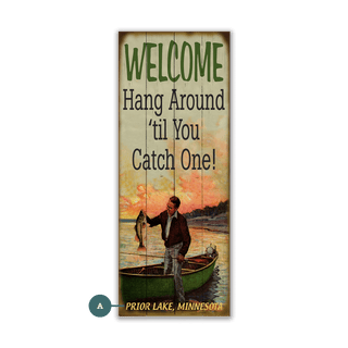 Hang Around Fisherman - Wood & Metal Wall Art Wood & Metal Wall Art Meissenburg Designs Wood 7" x 16" Bass