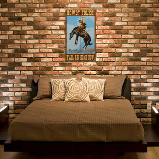 Howdy Folks Bronc Rider - Wood & Metal Wall Art Wood & Metal Wall Art Curtis Publishing