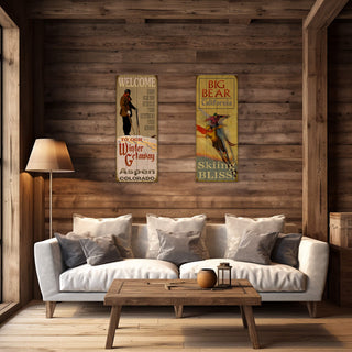 Skiing Bliss: Personalized - Wood & Metal Wall Art Wood & Metal Wall Art Curtis Publishing
