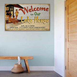 Lake House Welcome: Generic - Wood & Metal Wall Art Wood & Metal Wall Art Meissenburg Designs