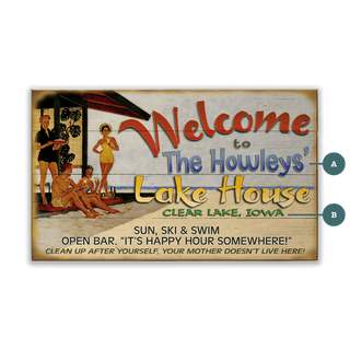 Lake House Welcome: Personalized - Wood & Metal Wall Art Wood & Metal Wall Art Meissenburg Designs Wood 14" x 8"