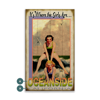 Where the Girls Are: Ocean - Wood & Metal Wall Art Wood & Metal Wall Art Meissenburg Designs Wood 8" x 14"