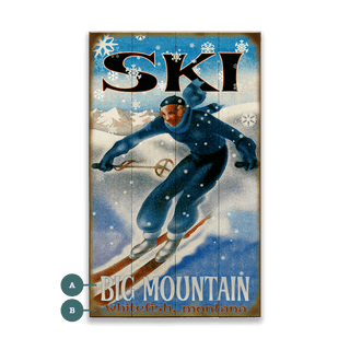 Snowflake Skier - Wood & Metal Wall Art Wood & Metal Wall Art Meissenburg Designs Wood 14" x 8"