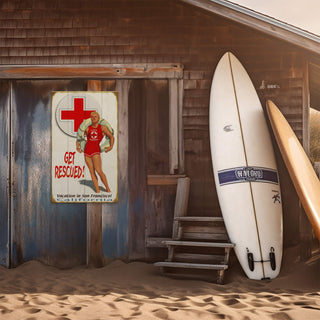 Get Rescued! Male Lifeguard - Wood & Metal Wall Art Wood & Metal Wall Art Meissenburg Designs