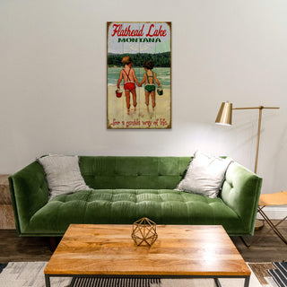 Hand in Hand: Children's Lake Time - Wood & Metal Wall Art Wood & Metal Wall Art Meissenburg Designs