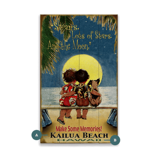 Stars and the Moon: Tropical - Wood & Metal Wall Art Wood & Metal Wall Art Meissenburg Designs Wood 8" x 14"