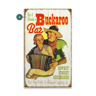 Buckaroo Bar - Wood & Metal Wall Art Wood & Metal Wall Art Meissenburg Designs Wood 8" x 14"