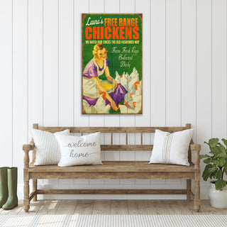 Free Range Chickens - Wood & Metal Wall Art Wood & Metal Wall Art Meissenburg Designs