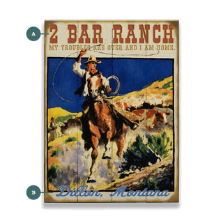 Roping Cowboy Ranch: Personalized - Wood & Metal Wall Art Wood & Metal Wall Art Meissenburg Designs Wood 9" x 12"