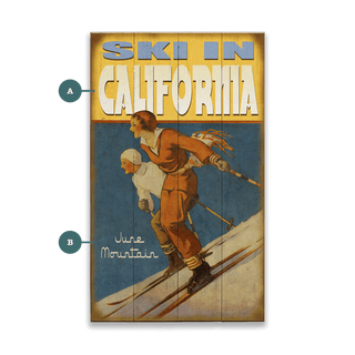 Pair of Downhill Skiers - Wood & Metal Wall Art Wood & Metal Wall Art Meissenburg Designs Wood 8" x 14"
