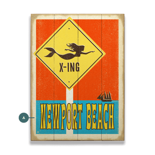 Mermaid Crossing - Wood & Metal Wall Art Wood & Metal Wall Art Anderson Design Group Wood 9" x 12"