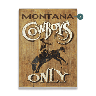 Cowboys Only - Wood & Metal Wall Art Wood & Metal Wall Art Marty Mummert Studio Wood 9" x 12"