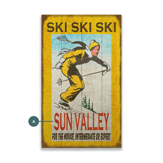 SKI SKI SKI - Wood & Metal Wall Art Wood & Metal Wall Art Marty Mummert Studio Wood 8" x 14"
