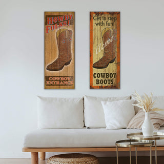 Howdy Folks Cowboy Boot - Wood & Metal Wall Art Wood & Metal Wall Art Marty Mummert Studio