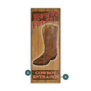 Howdy Folks Cowboy Boot - Wood & Metal Wall Art Wood & Metal Wall Art Marty Mummert Studio Wood 7" x 16"