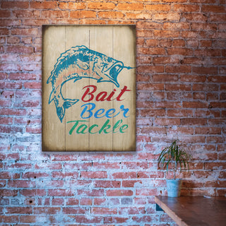 Bait, Beer, and Tackle: Generic - Wood & Metal Wall Art Wood & Metal Wall Art Marty Mummert Studio