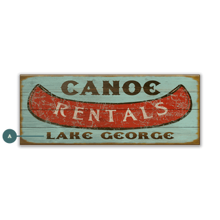 Canoe Rentals - Wood & Metal Wall Art Wood & Metal Wall Art Marty Mummert Studio Wood 16" x 7"