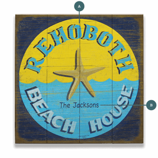 Starfish Beach House - Wood & Metal Wall Art Wood & Metal Wall Art Marty Mummert Studio Wood 18" x 18"