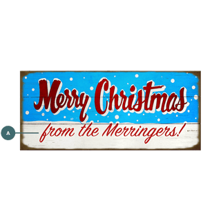 Merry Snowy Christmas: Personalized - Wood & Metal Wall Art Wood & Metal Wall Art Marty Mummert Studio Wood 16" x 7"