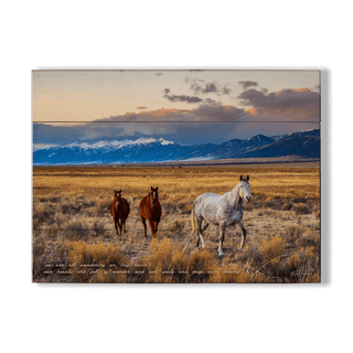 Horses in the San Luis Valley - Wood & Metal Wall Art Wood & Metal Wall Art Michael Underwood Wood 12" x 9"