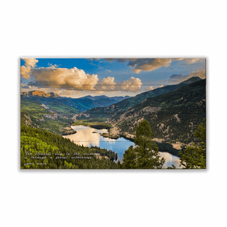 Mountain Lake Panorama - Wood & Metal Wall Art Wood & Metal Wall Art Michael Underwood Wood 14" x 8"