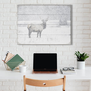 Snow Covered Elk - Wood & Metal Wall Art Wood & Metal Wall Art Michael Underwood