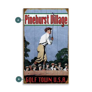 Classic Golfer - Wood & Metal Wall Art Wood & Metal Wall Art Old Sport Gallery Wood 8" x 14"