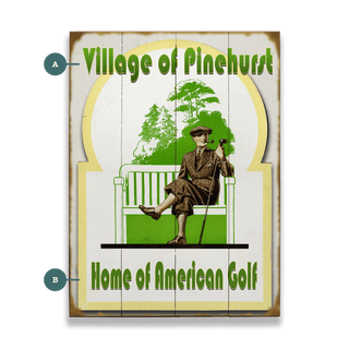 Home of American Golf - Wood & Metal Wall Art Wood & Metal Wall Art Old Sport Gallery Wood 9" x 12"