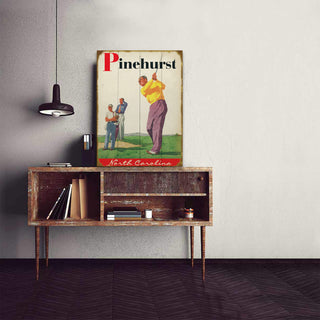 Golfer and Caddy - Wood & Metal Wall Art Wood & Metal Wall Art Old Sport Gallery