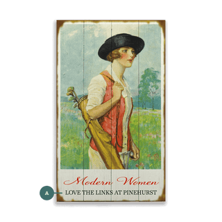 Modern Women Love the Links - Wood & Metal Wall Art Wood & Metal Wall Art Old Sport Gallery Wood 8" x 14"