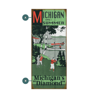 Summer Fun Golfing - Wood & Metal Wall Art Wood & Metal Wall Art Old Sport Gallery Wood 7" x 16"