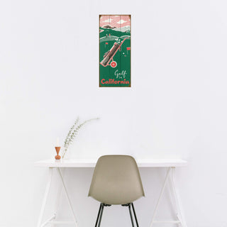Retro Golf Scene - Wood & Metal Wall Art Wood & Metal Wall Art Old Sport Gallery