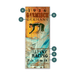 International Alpine Racing - Wood and Metal Wall Art Wood & Metal Wall Art Out West Design Wood 7" x 16"