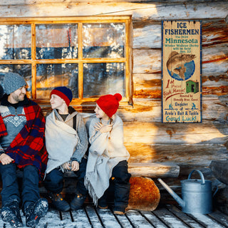 Ice Fishermen - Wood and Metal Wall Art Wood & Metal Wall Art Out West Design