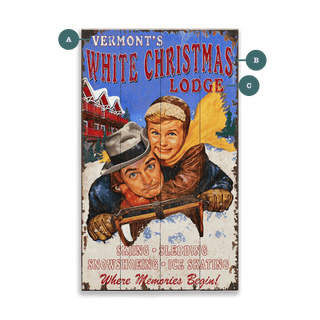 White Christmas Lodge - Wood & Metal Wall Art Wood & Metal Wall Art Out West Design Wood 8" x 14"