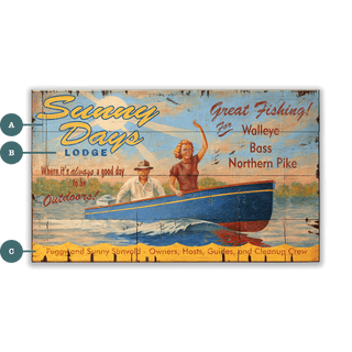 Sunny Days Lodge - Wood & Metal Wall Art Wood & Metal Wall Art Out West Design Wood 14" x 8"