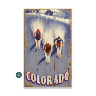 Triple Downhill - Wood & Metal Wall Art Wood & Metal Wall Art Out West Design Wood 8" x 14"
